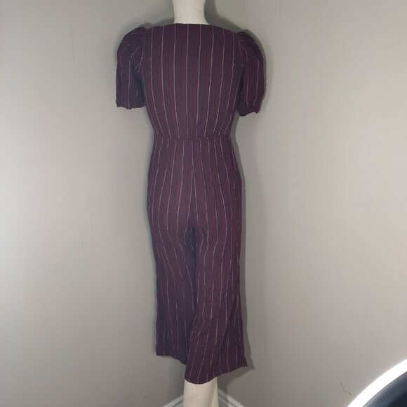 DRA Los Angeles Striped Casual Romper sz M Vino Burgundy - Picture 4 of 11